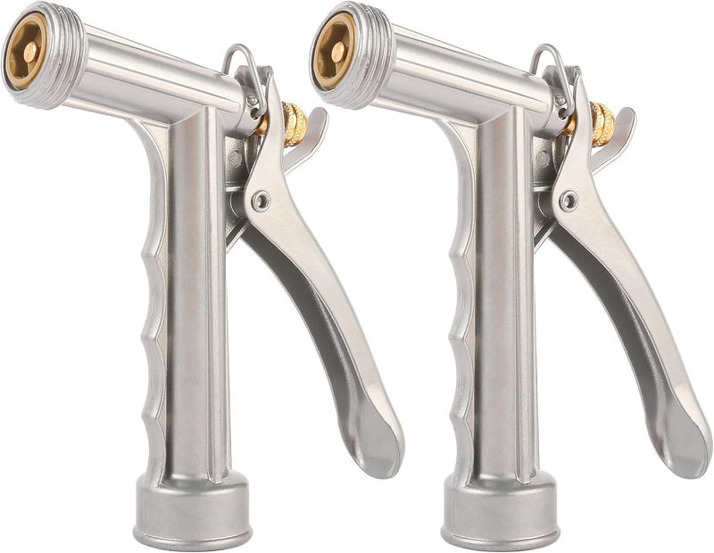 BILBAL Garden Hose Nozzle, Water Hose Sprayer Nozzle with Threaded Front, Full Size Zinc Metal Pistol Grip High Pressure Nozzle, Adjustable Spray Water Flow for Watering, Washing, Cleaning (2 Pack) - Image 1